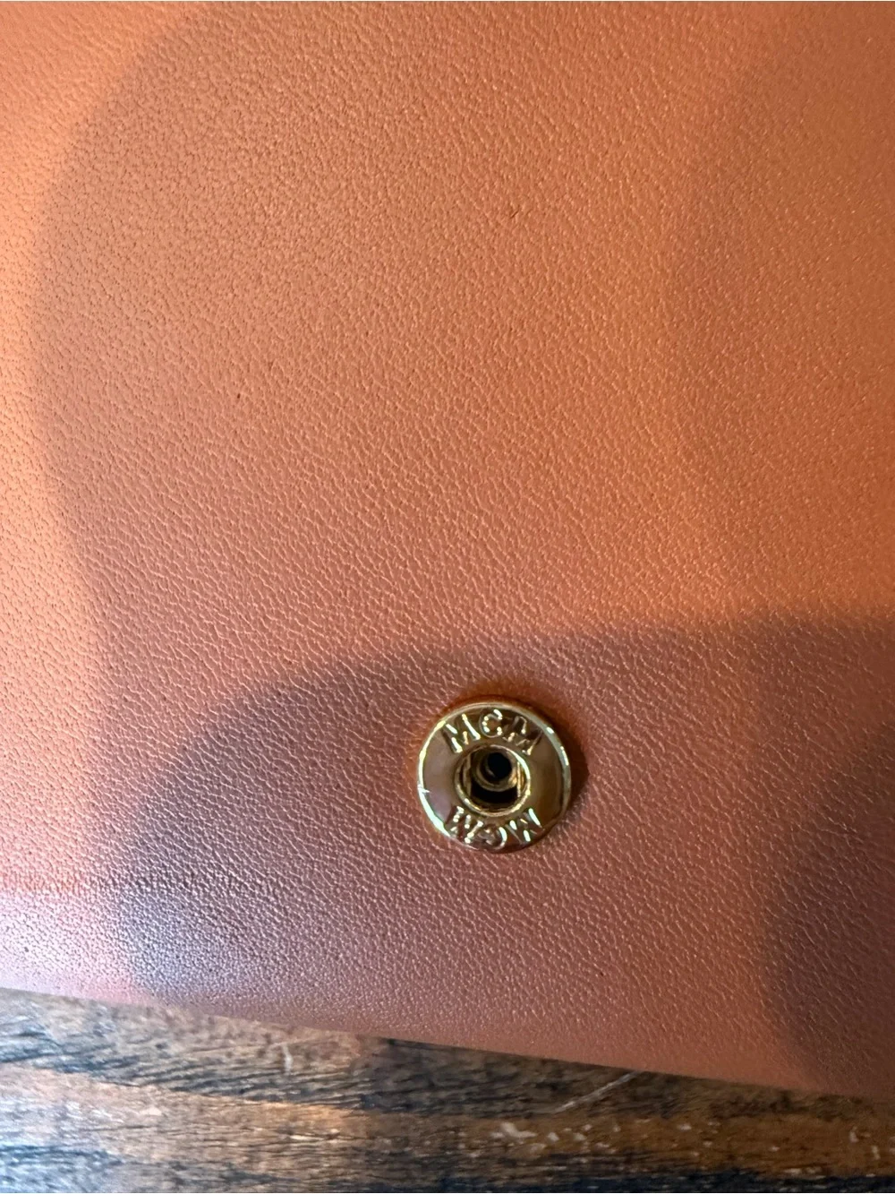 MCM Tan Leather Zip Wallet with Embossed Logo - Picture 4 of 6